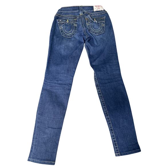 True Religion Misty Skinny Low-Rise Jeans, Dark Wash, Size 25 - Picture 3 of 6